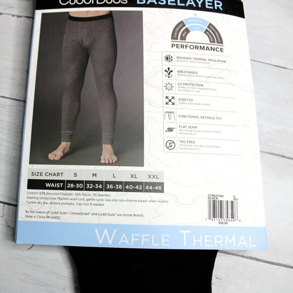 Cuddl Duds Men's Base Layer Shirt Pants Size S Waffle Thermal Underwear - Picture 3 of 5